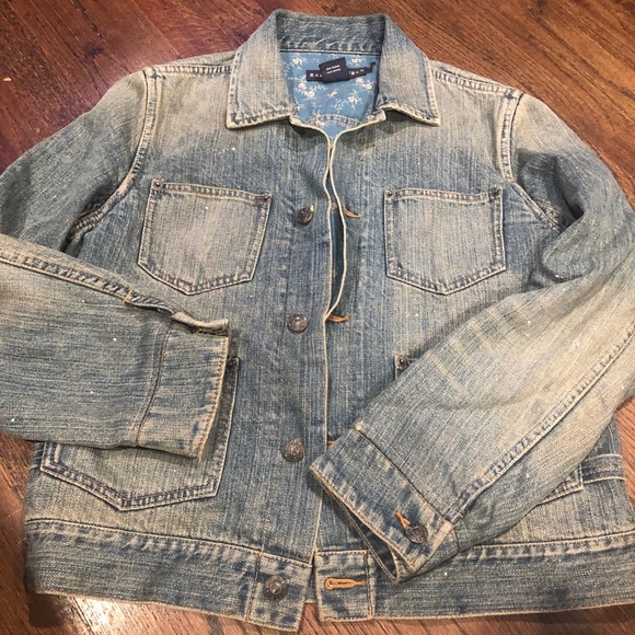 Ralph Lauren Jean jacket distressed M 🖤 - Picture 1 of 3